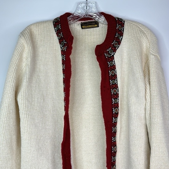 Vintage Nordstrikk White Red Nordic Wool Sweater Small - Picture 2 of 10